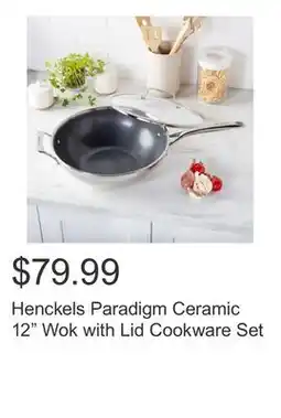 Costco Henckels Paradigm Ceramic 12 Wok with Lid Cookware Set offer