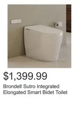 Costco Brondell Sutro Integrated Elongated Smart Bidet Toilet offer