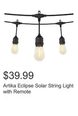 Costco Artika Eclipse Solar String Light with Remote offer