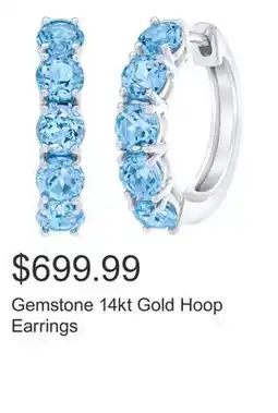 Costco Gemstone 14kt Gold Hoop Earrings offer