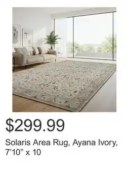 Costco Solaris Area Rug, Ayana Ivory, 7'10 x 10 offer