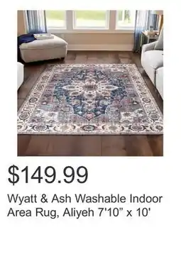 Costco Wyatt & Ash Washable Indoor Area Rug, Aliyeh 7'10 x 10' offer