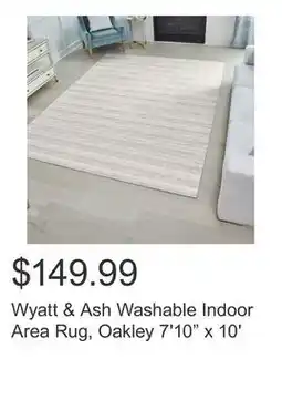 Costco Wyatt & Ash Washable Indoor Area Rug, Oakley 7'10 x 10' offer