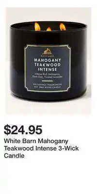 Bath & Body Works White Barn Mahogany Teakwood Intense 3-Wick Candle offer