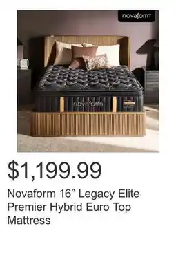 Costco Novaform 16 Legacy Elite Premier Hybrid Euro Top Mattress offer