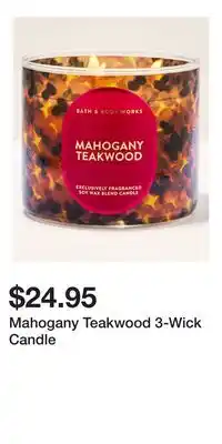 Bath & Body Works Mahogany Teakwood 3-Wick Candle offer