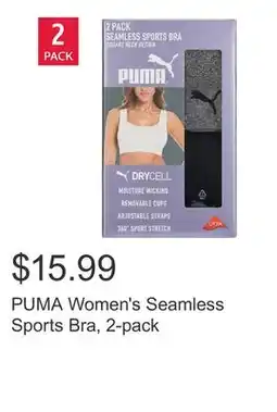 Costco PUMA Women's Seamless Sports Bra, 2-pack offer