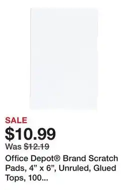 Office Depot Office Depot Brand Scratch Pads, 4 x 6, Unruled, Glued Tops, 100 Sheets, Pack Of 12 offer