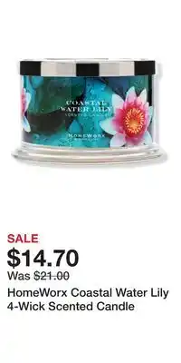 Ulta Beauty HomeWorx Coastal Water Lily 4-Wick Scented Candle offer