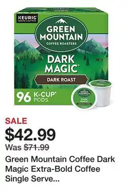 Office Depot Green Mountain Coffee Dark Magic Extra-Bold Coffee Single Serve K-Cup, 24 Per Box, Case of 4 Boxes offer