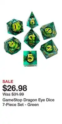 Game Stop GameStop Dragon Eye Dice 7-Piece Set - Green offer