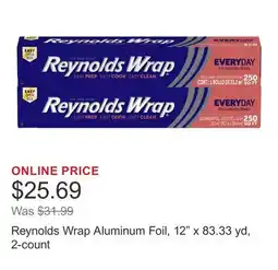 Costco Reynolds Wrap Aluminum Foil, 12 x 83.33 yd, 2-count offer
