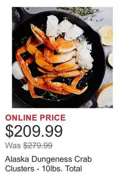 Costco Alaska Dungeness Crab Clusters - 10lbs. Total offer