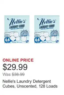 Costco Nellie's Laundry Detergent Cubes, Unscented, 128 Loads offer