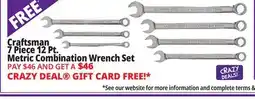 Ocean State Job Lot Craftsman 7 Piece 12 Pt. Metric Combination Wrench Set offer
