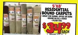 Ollie's 5' X 8' RESIDENTIAL BOUND CARPETS offer