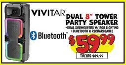 Ollie's VIVITAR DUAL 8 TOWER PARTY SPEAKER offer