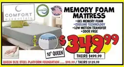 Ollie's MEMORY FOAM COMFORT MATTRESS offer