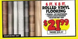 Ollie's 6 FT. X 8 FT. ROLLED VINYL FLOORING offer