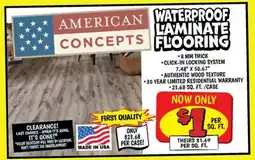 Ollie's AMERICAN CONCEPTS WATERPROOF. LAMINATE FLOORING offer