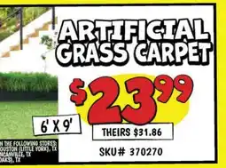 Ollie's ARTIFICIAL GRASS CARPET offer