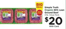 Ralphs Simple Truth Organic 85% Lean Ground Beef offer