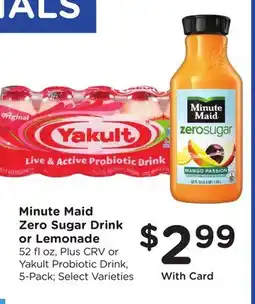 Ralphs Minute Maid Zero Sugar Drink or Lemonade offer