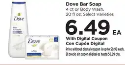 Food 4 Less Dove Bar Soap offer