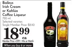 Pavilions Baileys Irish Cream or Kahlúa Coffee Liqueur offer