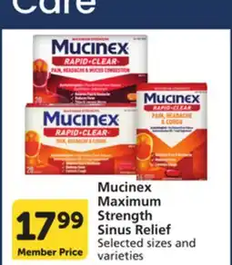 Pavilions Mucinex Maximum Strength Sinus Relief offer