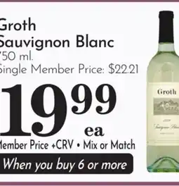 Pavilions Groth Sauvignon Blanc offer