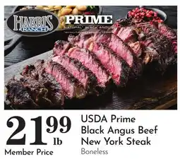 Pavilions USDA Prime Black Angus Beef New York Steak offer