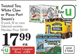 Pavilions Twisted Tea, White Claw or Pizza Port Swami's offer