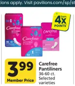 Pavilions Carefree Pantiliners offer