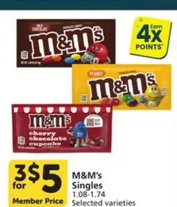 Pavilions M&M's Singles offer