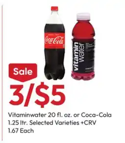 Stater Bros Vitaminwater 20 fl. oz. or Coca-Cola 1.25 ltr offer