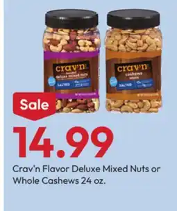 Stater Bros Crav'n Flavor Deluxe Mixed Nuts or Whole Cashews offer