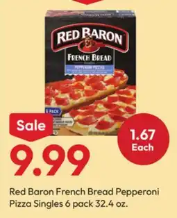 Stater Bros Red Baron French Bread Pepperoni Pizza Singles offer