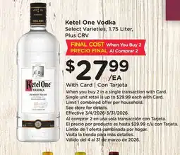 Ralphs Ketel One Vodka offer