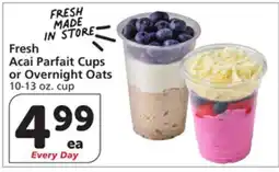 Albertsons Fresh Acai Parfait Cups or Overnight Oats offer