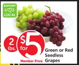 Vons Green or Red Seedless Grapes offer