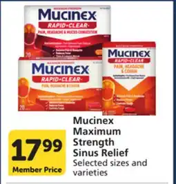 Vons Mucinex Maximum Strength Sinus Relief offer