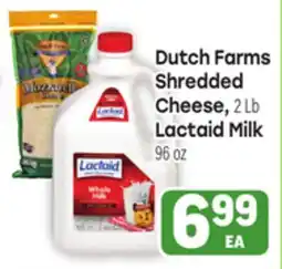 Tony’s Fresh Market Dutch Farms Shredded Cheese 2 Lb or Lactaid Milk, 96 oz offer