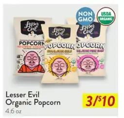 Fresh Thyme Lesser Evil Organic Popcorn offer