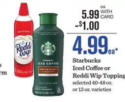 Mariano's Starbucks Iced Coffee or Reddi Wip Topping offer