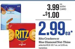 Mariano's Ritz Crackers or Blue Diamond Nut-Thins offer