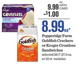 Mariano's Pepperidge Farm Goldfish Crackers or Kroger Crustless Sandwiches offer