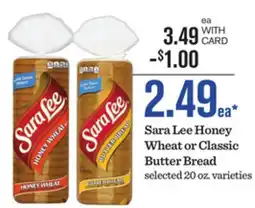 Mariano's Sara Lee Honey Wheat or Classic Butter Bread offer
