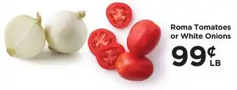 Food 4 Less Roma Tomatoes or White Onions offer