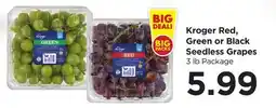 Food 4 Less Kroger Red, Green or Black Seedless Grapes offer